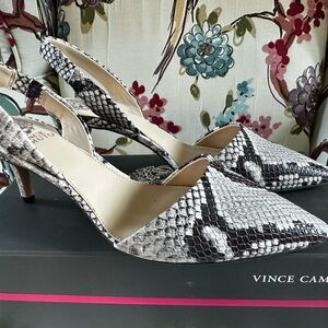 Vince Camuto Women's Snakeskin Slingback Heels